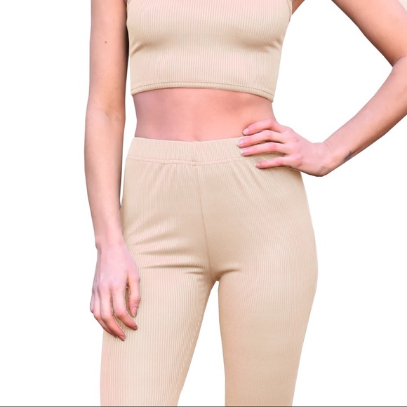 Ribbed loungewear set - sand beige - Picture 2 of 6